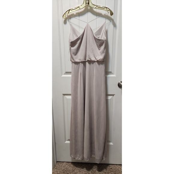 Alfred Sung Bridesmaid Dress Biege Sleeveless Long Formal Size 4 - Picture 7 of 11